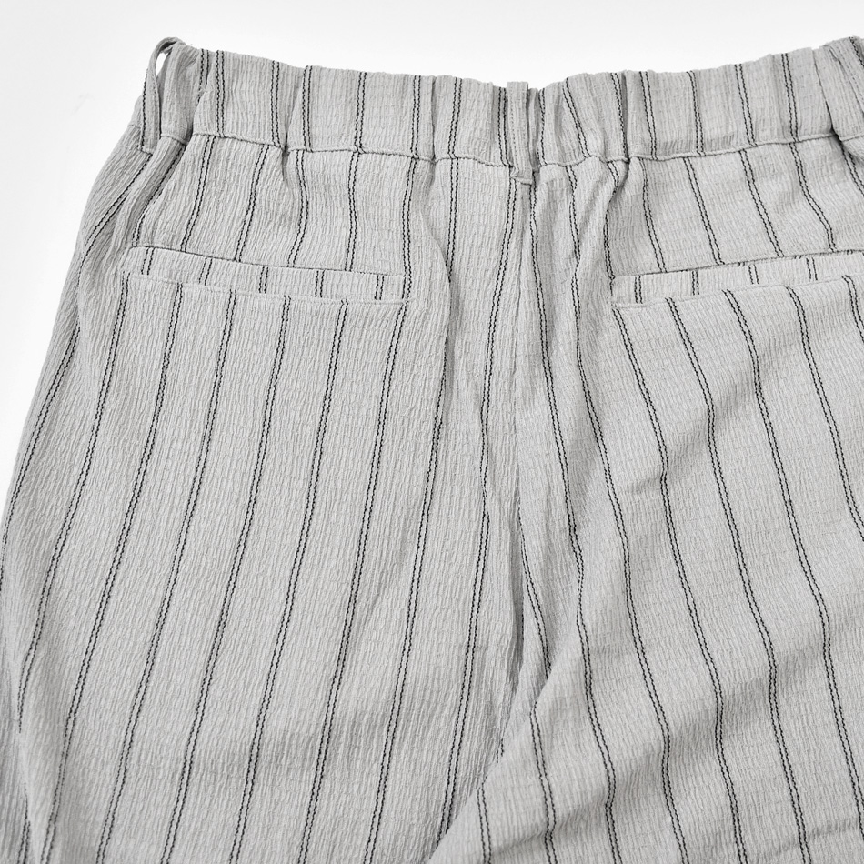 イージーパンツ メンズ スラックス テーパード 薄手 楊柳 ストライプ 春夏秋 セットアップ(別売) 涼しい 軽い 紺 黒 グレー ネイビー ブラック M L XL 61224 | EVOLUTION | 16