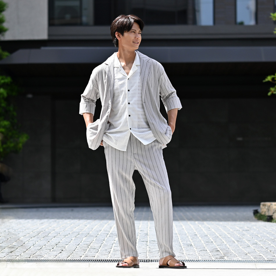シアーシャツ メンズ カジュアルシャツ サマーシャツ 半袖 夏用 透けシャツ ダイヤ 白 黒 ホワイト グレー ブラック M L XL LL 2L | EVOLUTION | 06