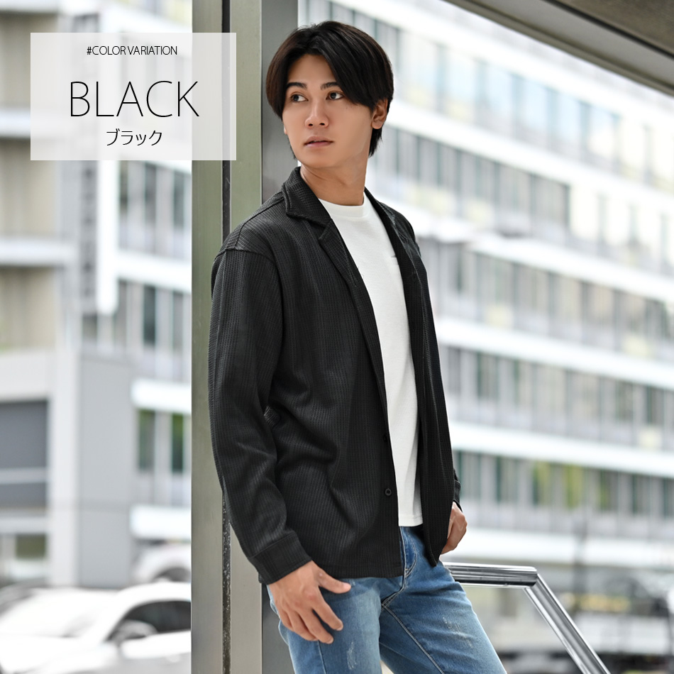 カジュアルシャツ メンズ 長袖 ストライプ ジャガード織 総柄 開襟 オープンカラー 大人カジュアル 白 黒 ホワイト ブラウン ブラック M L XL LL 2L | EVOLUTION | 03