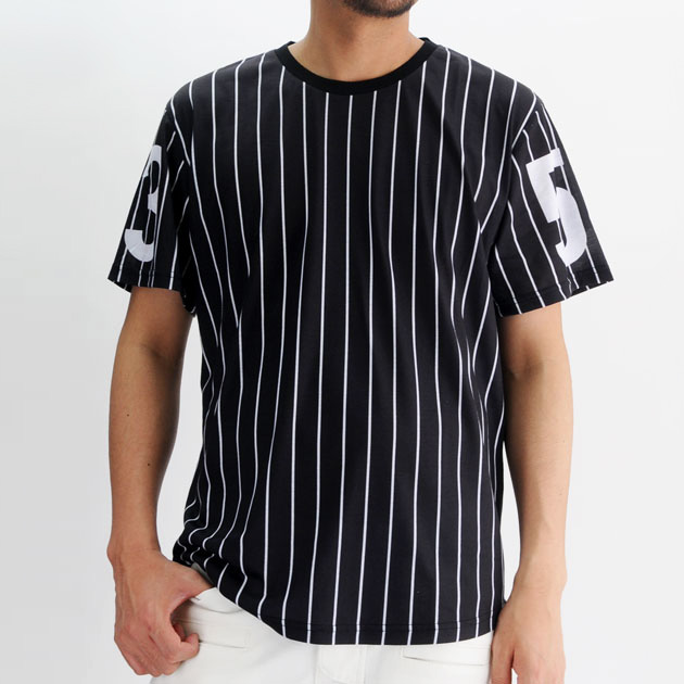 ベースボールＴシャツ プリントＴシャツ ロング丈カットソー メンズ ストリートスタイルを楽しむカジュアルＴシャツ ユニフォーム ホワイト ブラック | BLACK EVOLUTION | 02