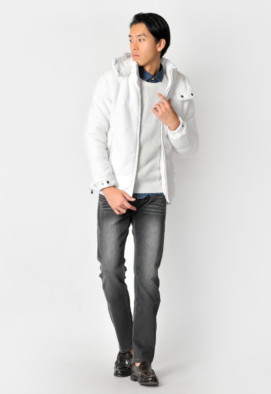 ダウンジャケット メンズ グレー L 中綿 ウール EVOLUTION エボリューション hk エイチケー 81574 | EVOLUTION | 06