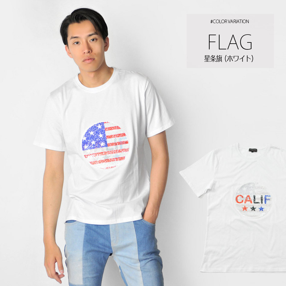 Tシャツ メンズ 白 黒 ホワイト ブラック サーフ スパンコール M L XL LL 2L evolution 91237 91238 | EVOLUTION | 03