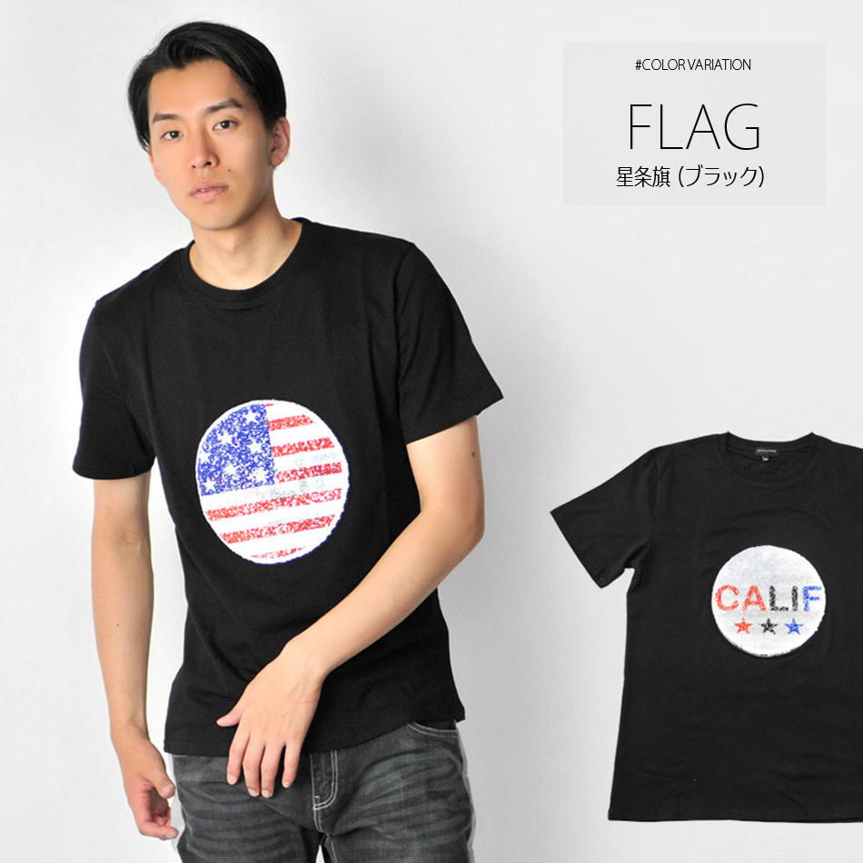 Tシャツ メンズ 白 黒 ホワイト ブラック サーフ スパンコール M L XL LL 2L evolution 91237 91238 | EVOLUTION | 04