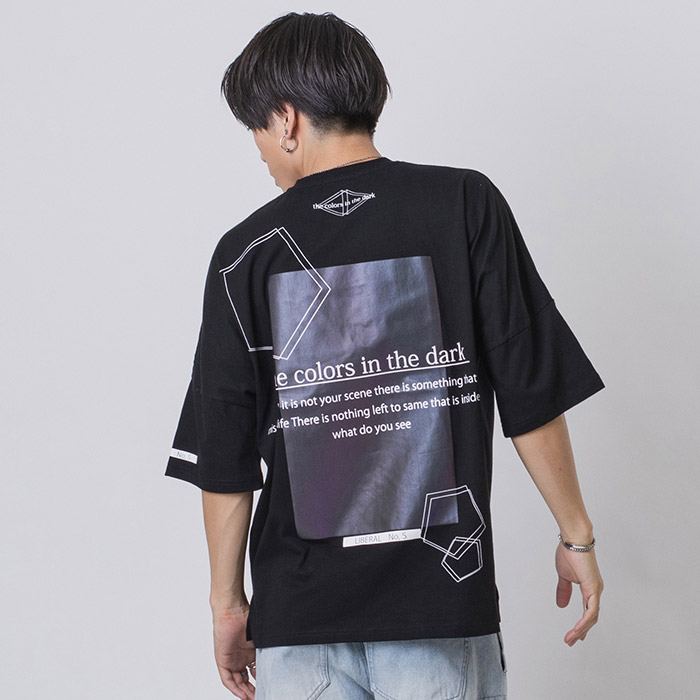 リフレクタープリントドルマンTシャツ メンズ ビッグシルエット オーバーサイズ ストリート系 韓国ファッション 韓国系 RE730 セブンサーティー｜sshk｜06