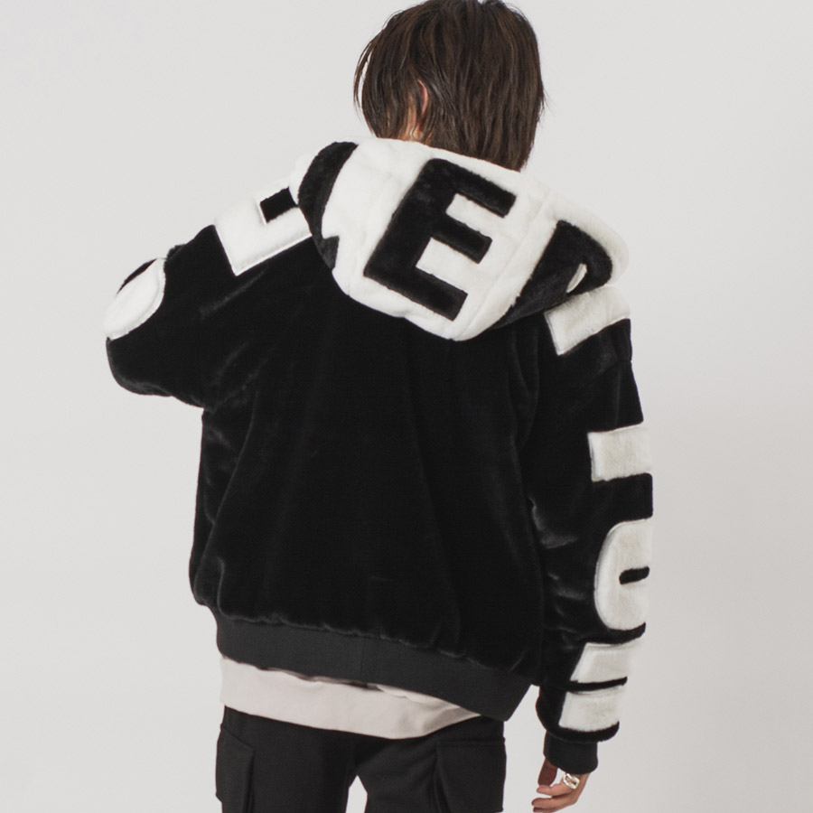 ビッグシルエットエコファー配色ロゴブルゾン メンズ ビッグシルエット オーバーサイズ ストリート系 韓国ファッション 韓国系 RE730 セブンサーティー | RE730 | 04
