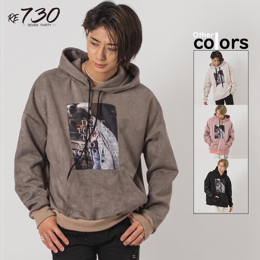 エコスエードビッグシルエットフォトパーカー メンズ ビッグシルエット オーバーサイズ ストリート系 韓国ファッション 韓国系 RE730 セブンサーティー | RE730 | 03