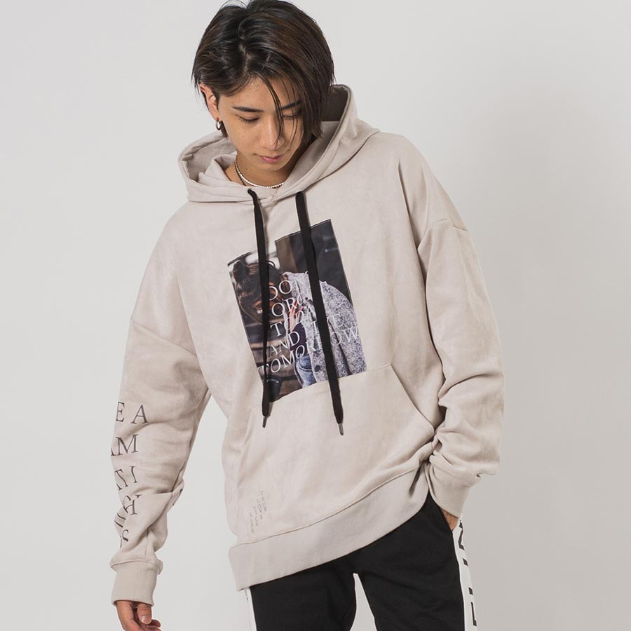 エコスエードビッグシルエットフォトパーカー メンズ ビッグシルエット オーバーサイズ ストリート系 韓国ファッション 韓国系 RE730 セブンサーティー | RE730 | 01