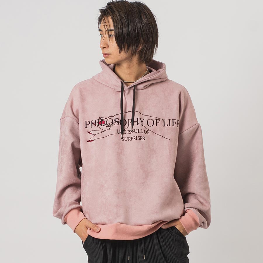 エコスエードレースアップビッグシルエットパーカー メンズ ビッグシルエット オーバーサイズ ストリート系 韓国ファッション 韓国系 RE730 セブンサーティー | RE730 | 02