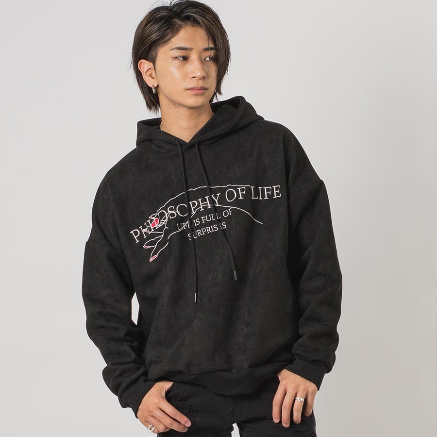 エコスエードレースアップビッグシルエットパーカー メンズ ビッグシルエット オーバーサイズ ストリート系 韓国ファッション 韓国系 RE730 セブンサーティー | RE730 | 04