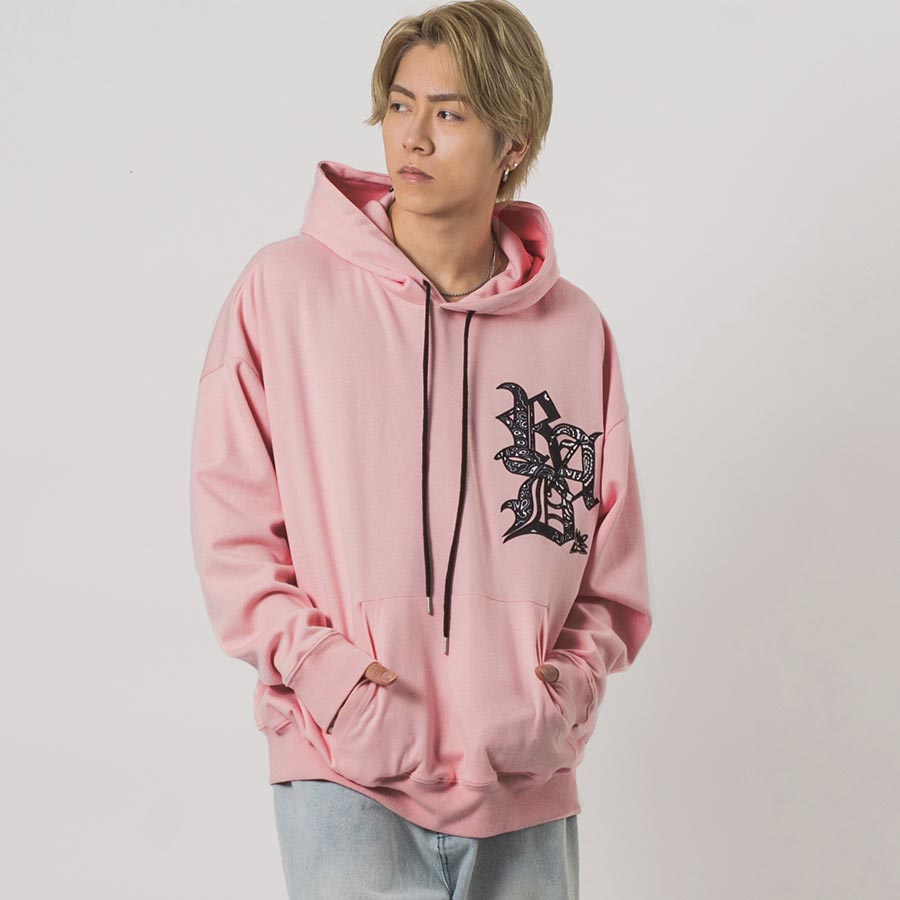 CVCバンダナワッペンビッグシルエットパーカー メンズ ビッグシルエット オーバーサイズ ストリート系 韓国ファッション 韓国系 RE730 セブンサーティー | RE730 | 02