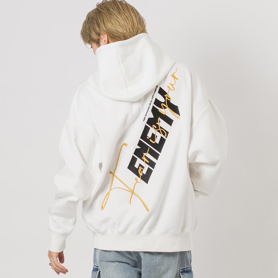 CVC刺繍ビッグシルエットパーカー メンズ ビッグシルエット オーバーサイズ ストリート系 韓国ファッション 韓国系 RE730 セブンサーティー | RE730 | 01