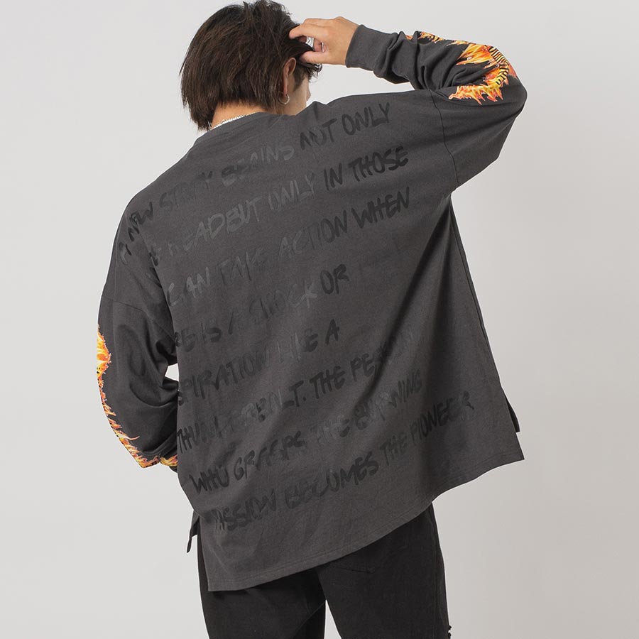 モンスタービッグシルエットロンT メンズ ビッグシルエット オーバーサイズ ストリート系 韓国ファッション 韓国系 RE730 セブンサーティー | RE730 | 02