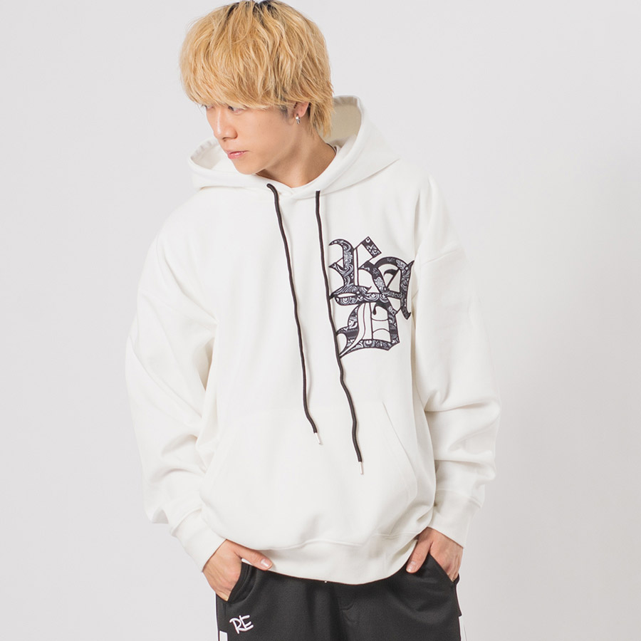 CVCビッグシルエットアップリケ刺繍パーカー メンズ ビッグシルエット オーバーサイズ ストリート系 韓国ファッション 韓国系 RE730 セブンサーティー | RE730 | 01