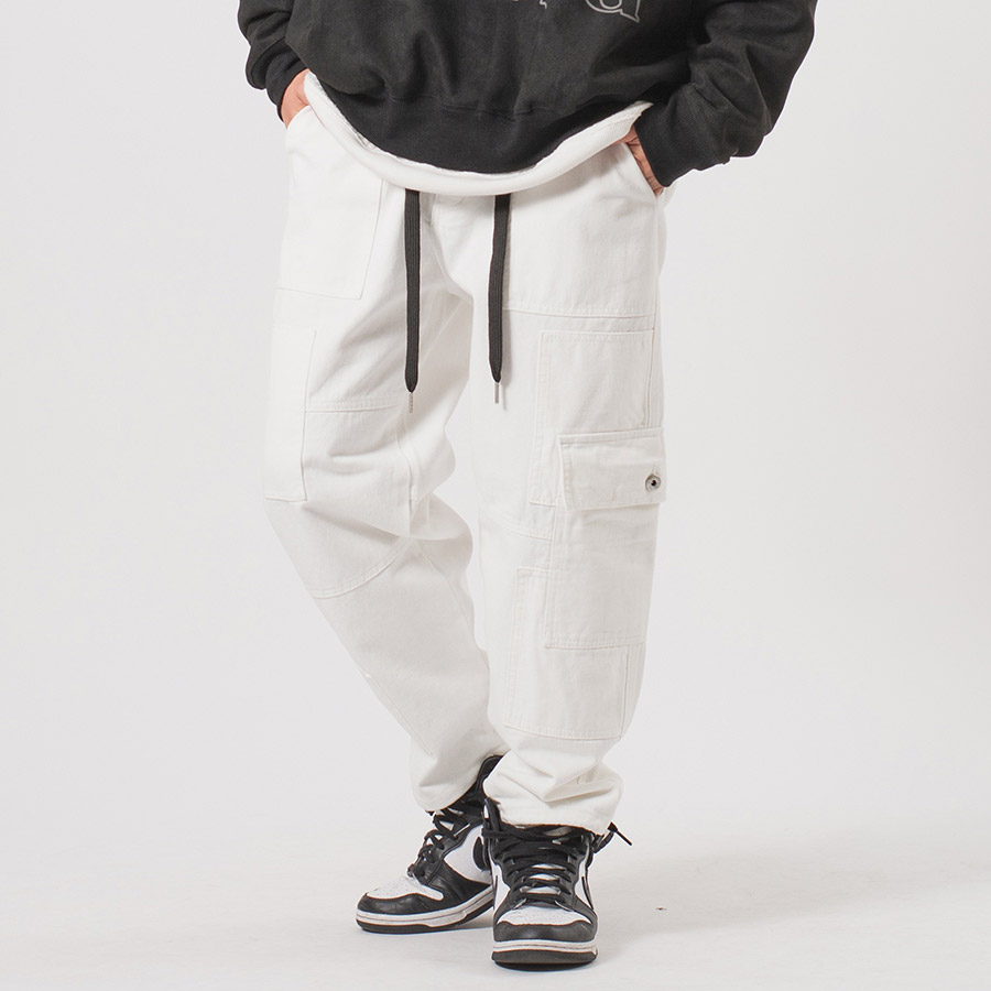 パッチワークベイカーカーゴパンツ メンズ ワイドパンツ ミリタリー オーバーサイズ ストリート系 韓国ファッション 韓国系 RE730 セブンサーティー | RE730 | 02