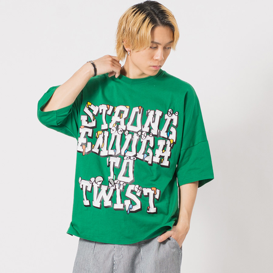 ビッグシルエットロゴプリントドルマンTシャツ メンズ ビッグシルエット オーバーサイズ ストリート系 韓国ファッション 韓国系 RE730 セブンサーティー | RE730 | 03