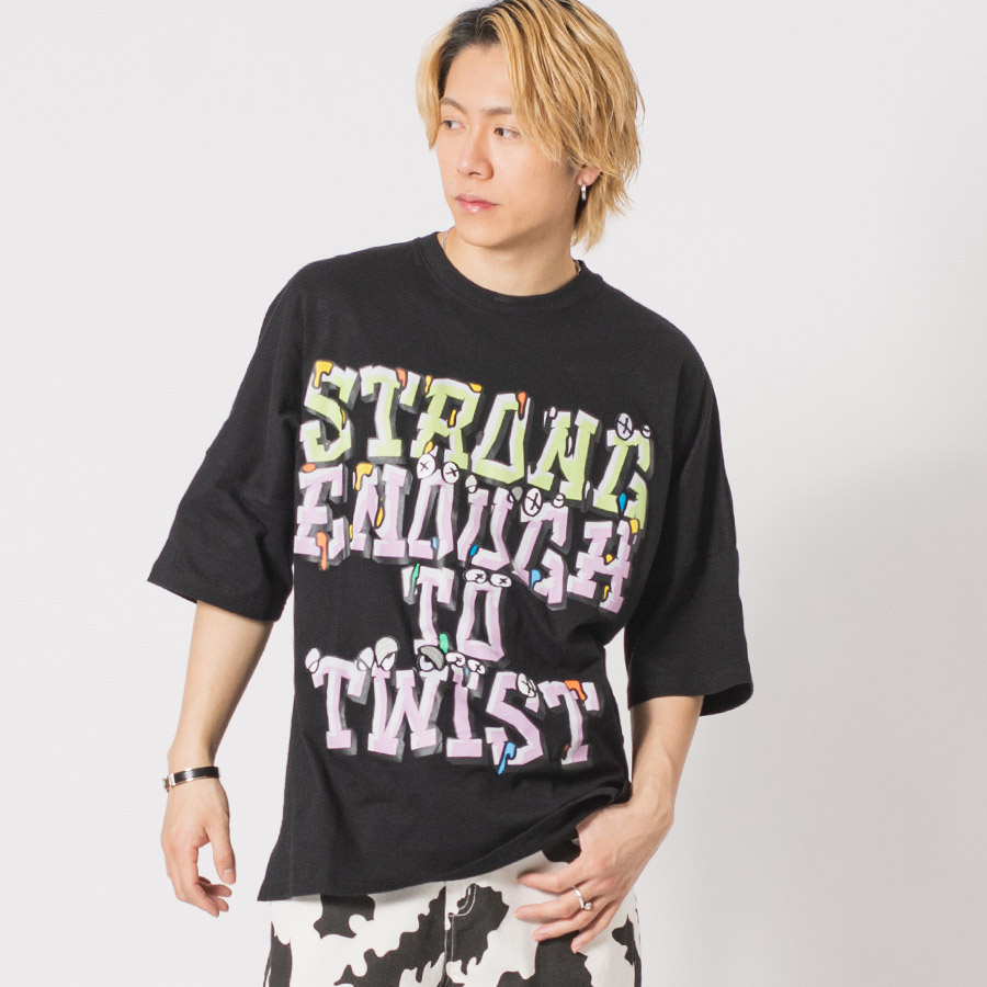 ビッグシルエットロゴプリントドルマンTシャツ メンズ ビッグシルエット オーバーサイズ ストリート系 韓国ファッション 韓国系 RE730 セブンサーティー | RE730 | 04