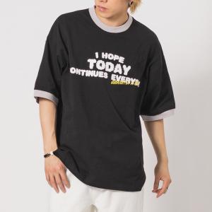 ジャガードリブデザインビッグTシャツ メンズ ビッグシルエット オーバーサイズ ストリート系 韓国フ...