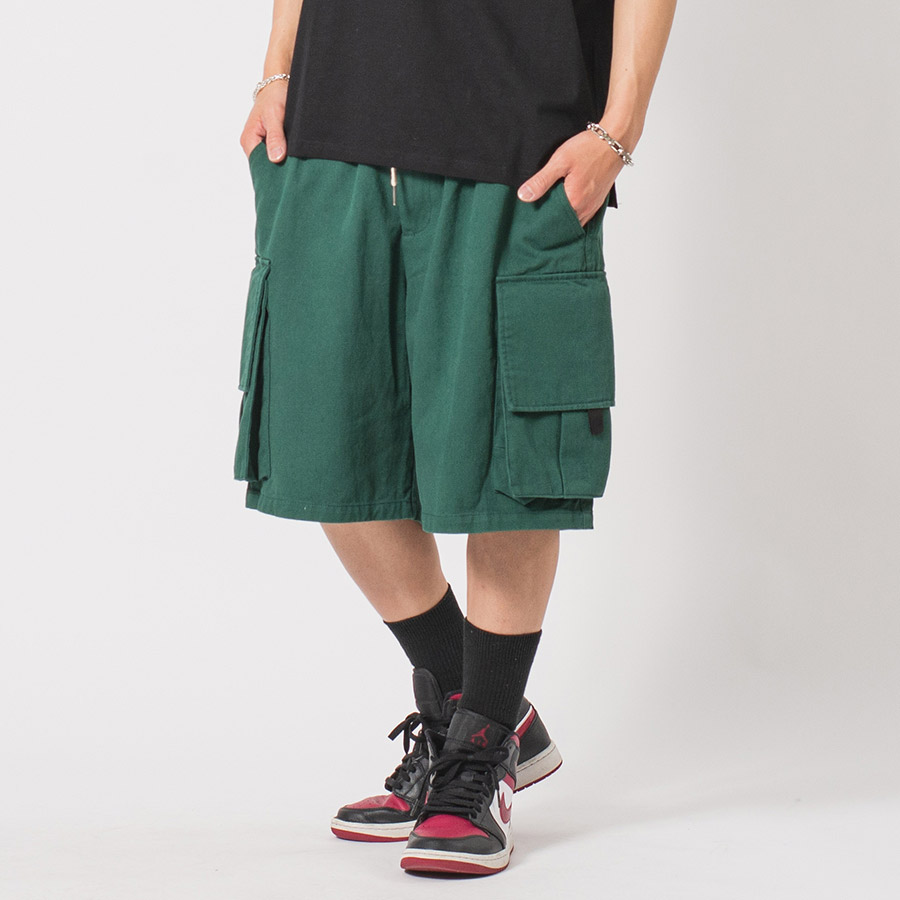 カーゴカラーショートパンツ メンズ ワイドパンツ ビッグシルエット オーバーサイズ ストリート系 韓国ファッション 韓国系 RE730 セブンサーティー | RE730 | 02