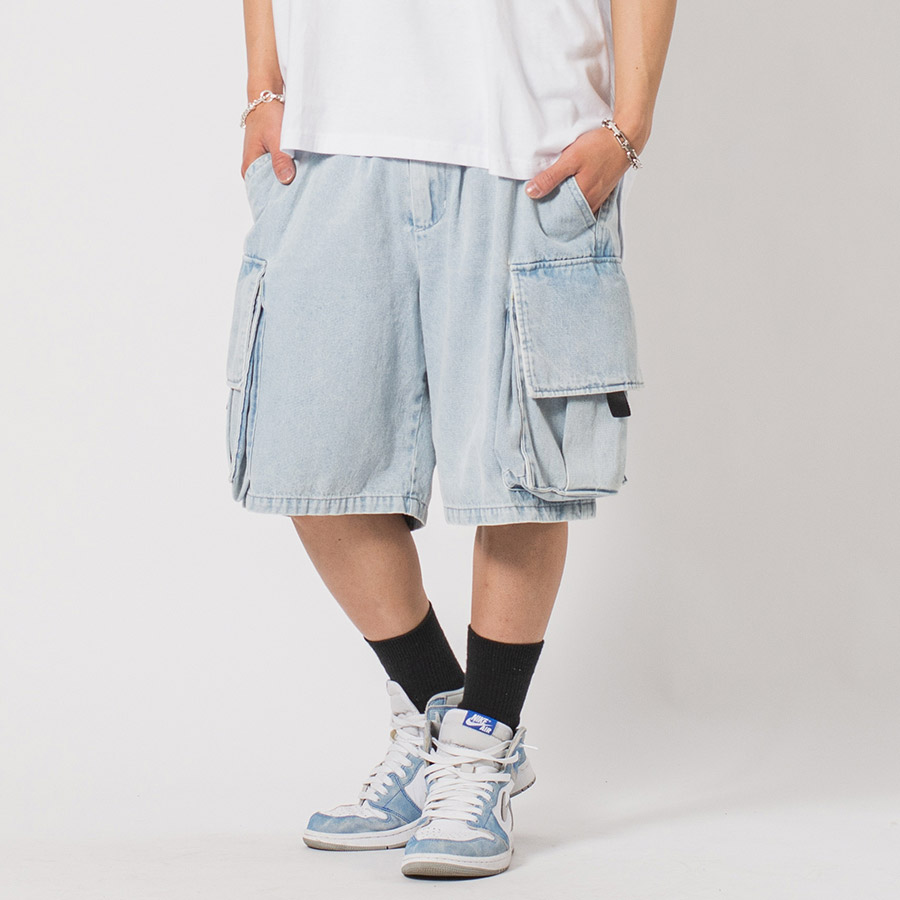 カーゴカラーショートパンツ メンズ ワイドパンツ ビッグシルエット オーバーサイズ ストリート系 韓国ファッション 韓国系 RE730 セブンサーティー | RE730 | 04