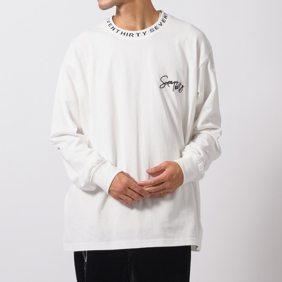 ロゴリブロングスリーブTシャツ メンズ ビッグシルエット オーバーサイズ ストリート系 韓国ファッション 韓国系 RE730 セブンサーティー | RE730 | 01