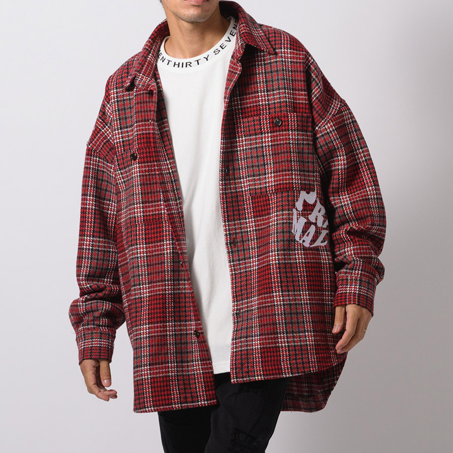 チェックCPOジャケット メンズ ビッグシルエット オーバーサイズ ストリート系 韓国ファッション 韓国系 RE730 セブンサーティー | RE730 | 02