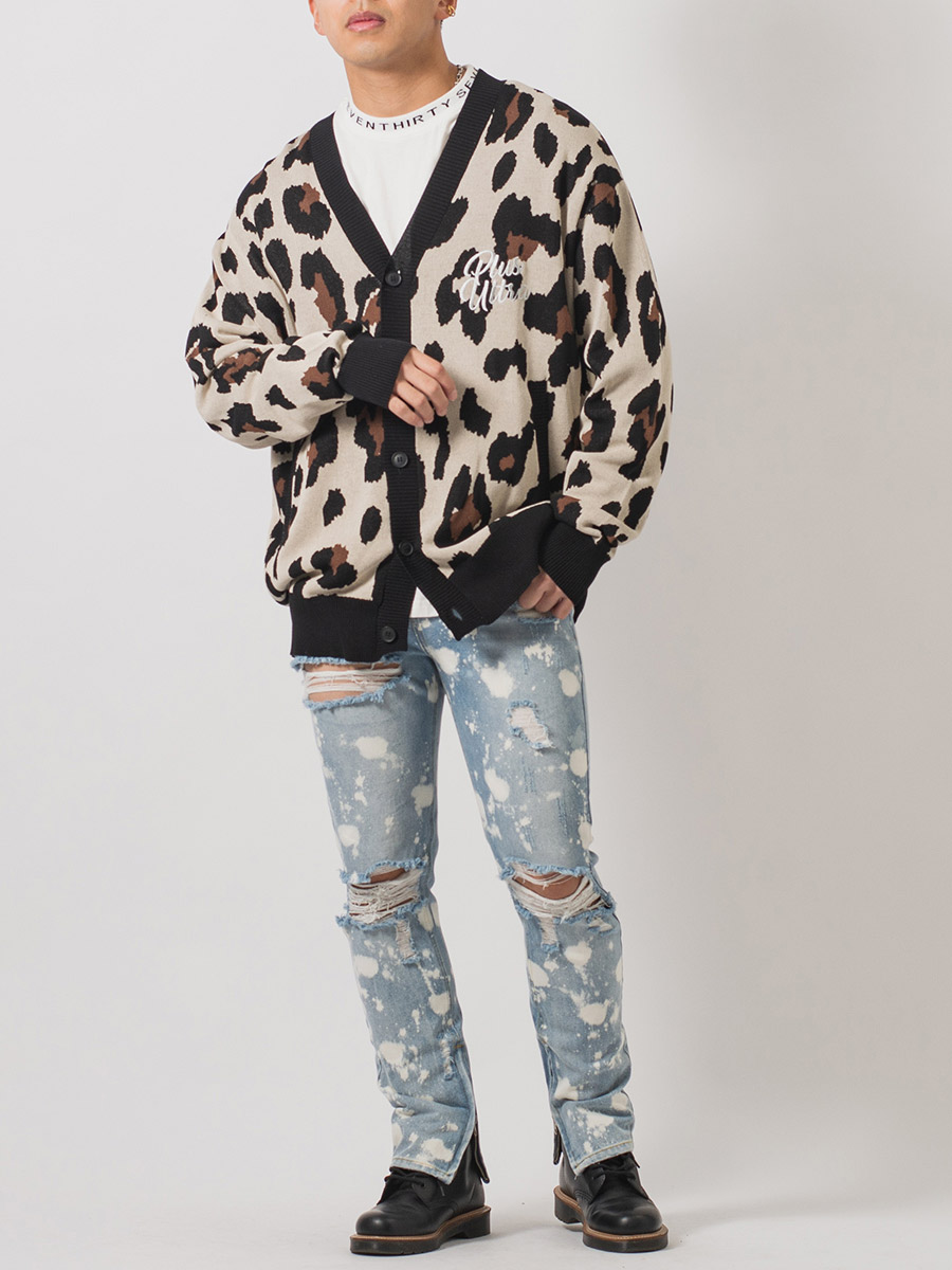 総柄ビッグニットカーディガン メンズ ビッグシルエット オーバーサイズ ストリート系 韓国ファッション 韓国系 RE730 セブンサーティー | RE730 | 06