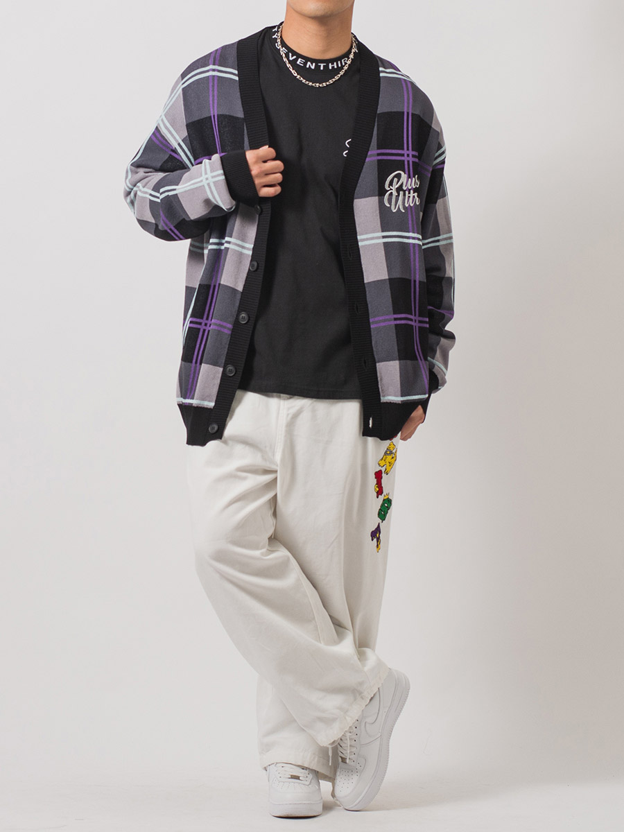 総柄ビッグニットカーディガン メンズ ビッグシルエット オーバーサイズ ストリート系 韓国ファッション 韓国系 RE730 セブンサーティー | RE730 | 14