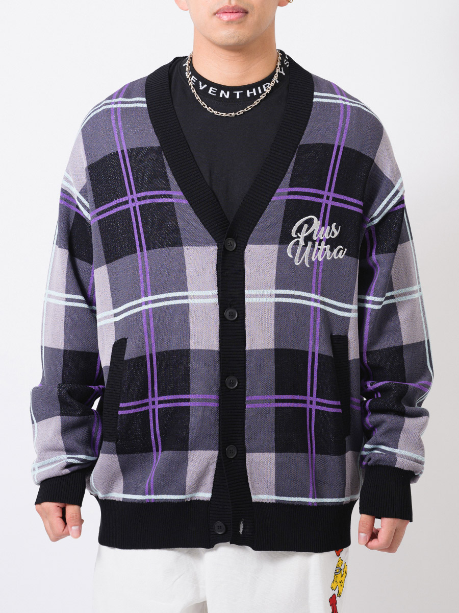 総柄ビッグニットカーディガン メンズ ビッグシルエット オーバーサイズ ストリート系 韓国ファッション 韓国系 RE730 セブンサーティー | RE730 | 16