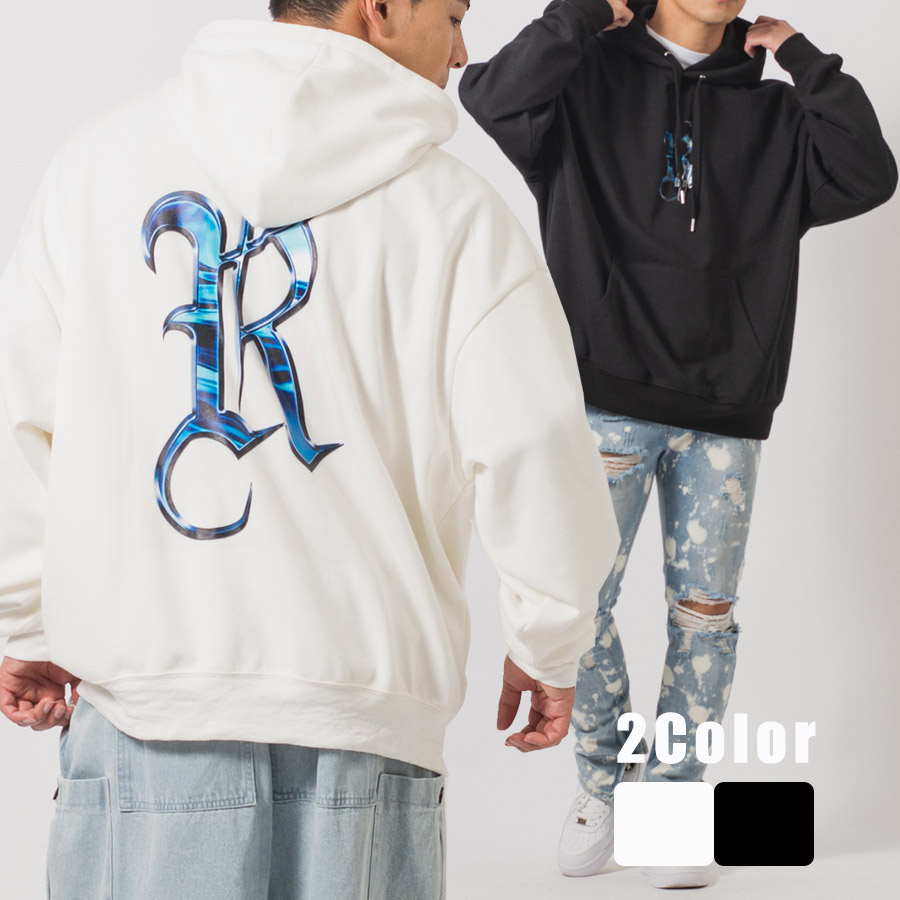 ビッグロゴプルパーカー メンズ ビッグシルエット オーバーサイズ ストリート系 韓国ファッション 韓国系 RE730 セブンサーティー | RE730