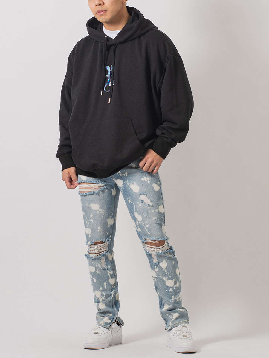 ビッグロゴプルパーカー メンズ ビッグシルエット オーバーサイズ ストリート系 韓国ファッション 韓国系 RE730 セブンサーティー | RE730 | 09