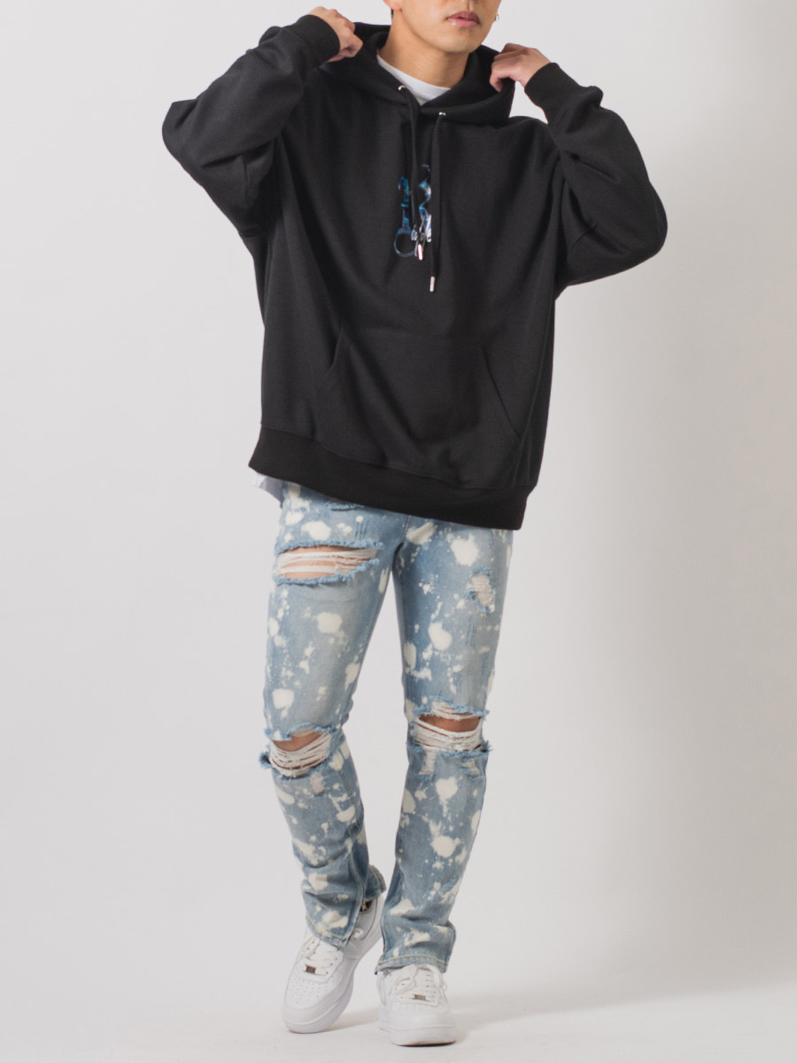 ビッグロゴプルパーカー メンズ ビッグシルエット オーバーサイズ ストリート系 韓国ファッション 韓国系 RE730 セブンサーティー | RE730 | 10