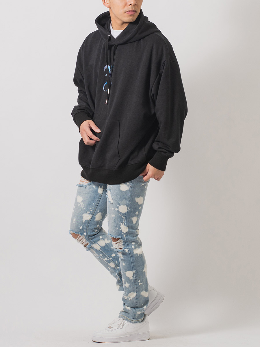 ビッグロゴプルパーカー メンズ ビッグシルエット オーバーサイズ ストリート系 韓国ファッション 韓国系 RE730 セブンサーティー | RE730 | 11