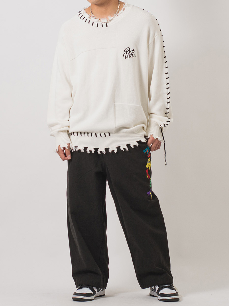 サガラワッペンバルーンパンツ ワイドパンツ メンズ ストリート系 韓国ファッション 韓国系 RE730 セブンサーティー | RE730 | 10