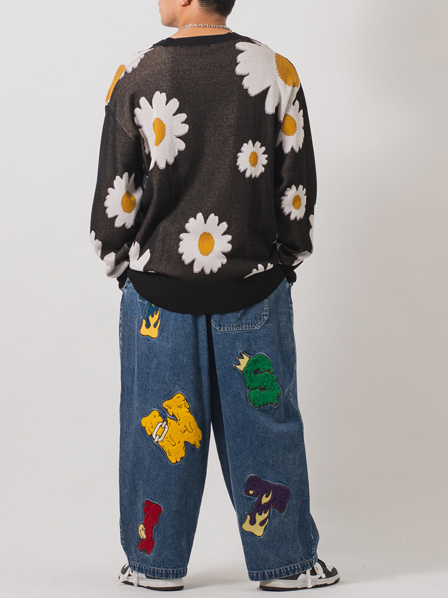 サガラワッペンバルーンパンツ ワイドパンツ メンズ ストリート系 韓国ファッション 韓国系 RE730 セブンサーティー | RE730 | 14