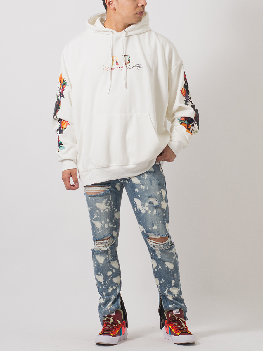 クラッシュブリーチスリムパンツ メンズ ストリート系 韓国ファッション 韓国系 RE730 セブンサーティー | RE730 | 08