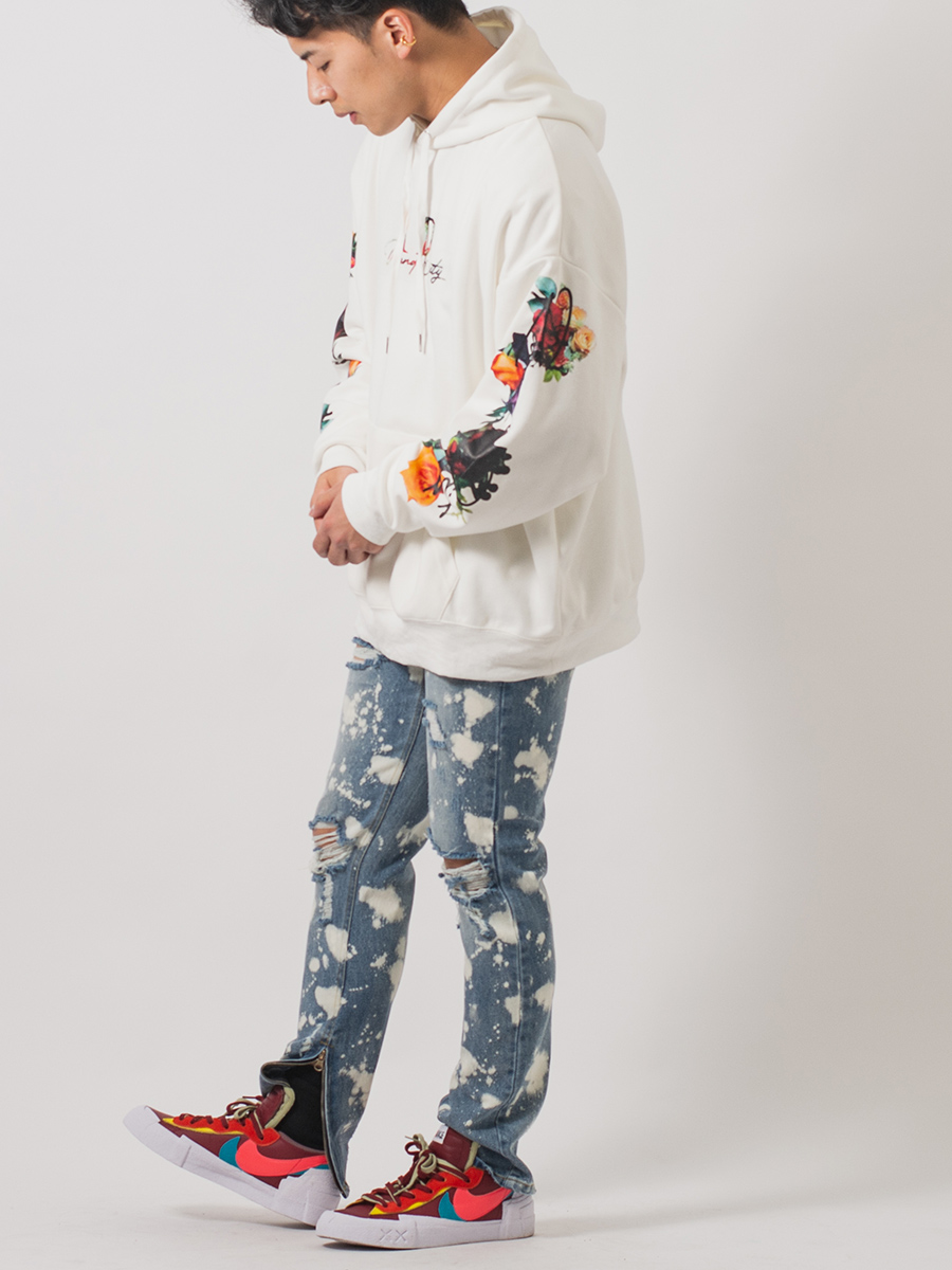 クラッシュブリーチスリムパンツ メンズ ストリート系 韓国ファッション 韓国系 RE730 セブンサーティー | RE730 | 10