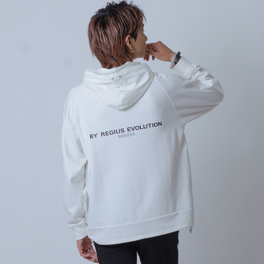 パーカー メンズ 春 秋 白 黒 プルオーバー ホワイト ブラック ベージュ M L XL ヒョウ ラグラン ダブルフード REGIEVO レジエボ | REGIEVO | 01