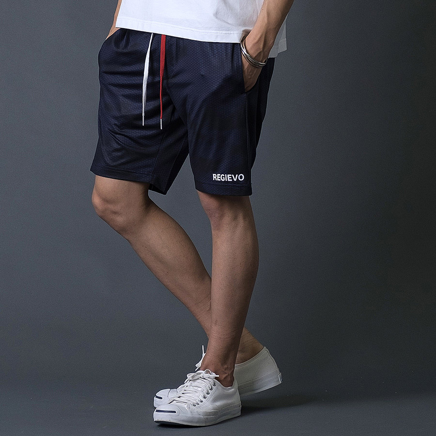 ハニカムプリントショートパンツ メンズ ハーフパンツ 春 夏 秋 カモフラ柄 グレー ブルー ネイビー 青 紺 スポーティ M L XL REGIEVO レジエボ | REGIEVO | 03