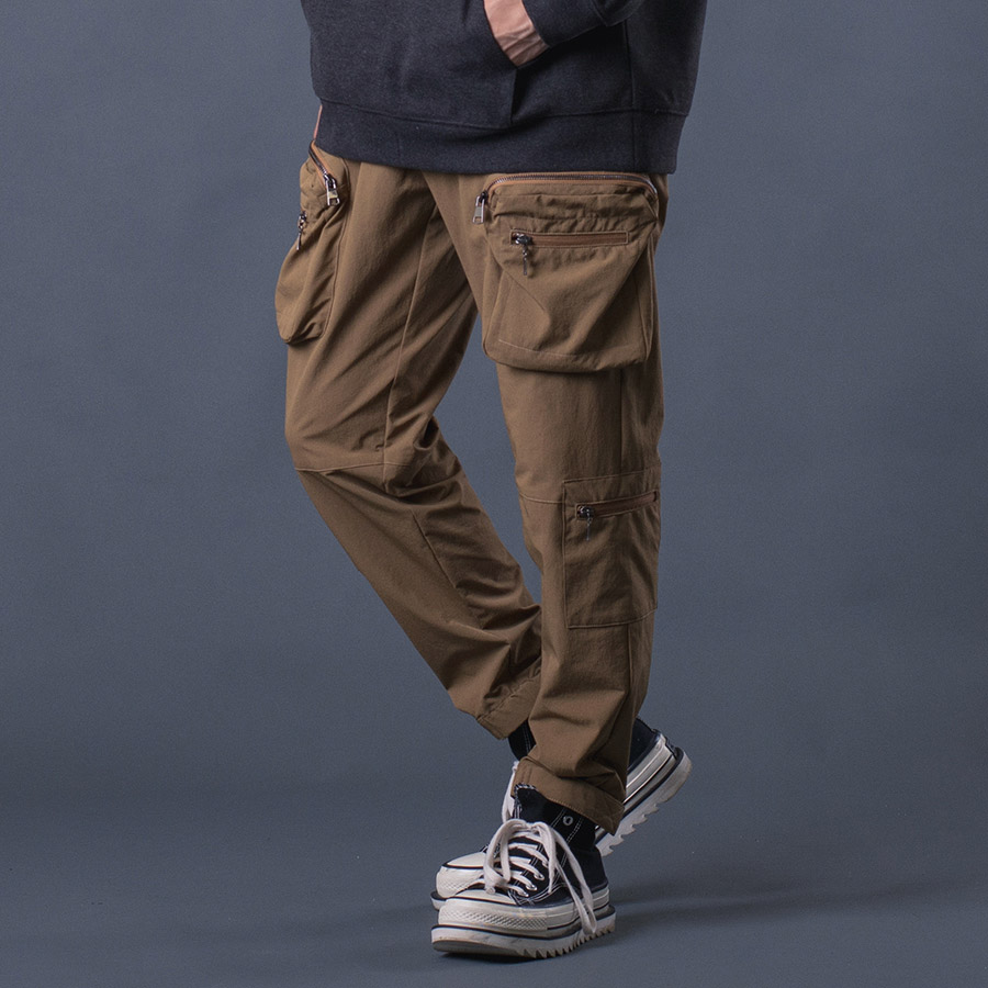 ユーティリティカーゴパンツ メンズ ストレートパンツ シンプル無地 カジュアル 収納抜群 カーキ ブラック 黒 M L XL REGIEVO レジエボ | REGIEVO | 01