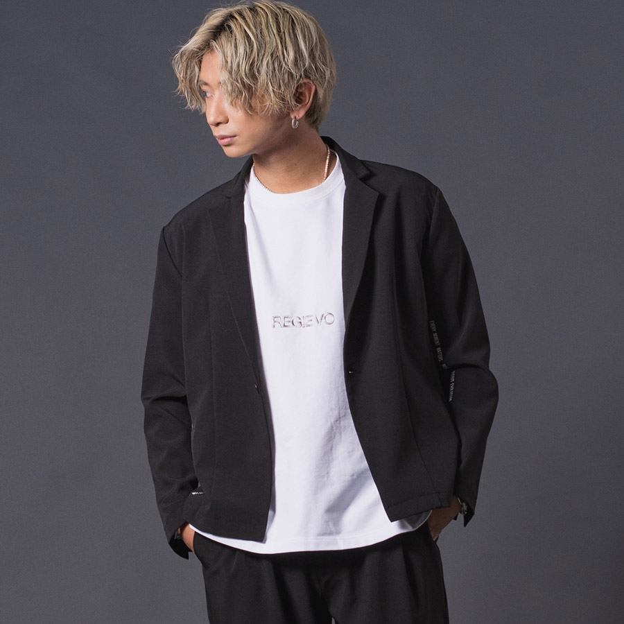 ジャケット メンズ セットアップ(別売) テーラードジャケット ストレッチ性 シンプル 春 秋 冬 グレージュ ブラック 黒 M L XL REGIEVO レジエボ | REGIEVO | 02