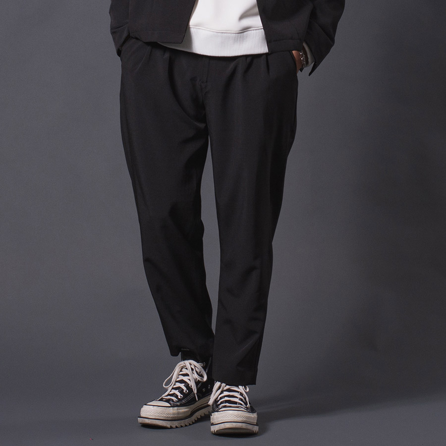 ツータックイージースラックス メンズ パンツ シンプル 無地 セットアップ グレージュ ブラック 黒 M L XL REGIEVO レジエボ | REGIEVO | 02