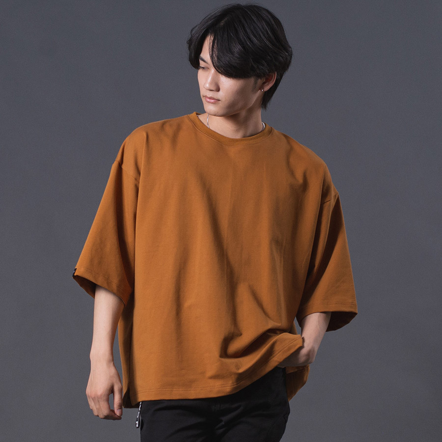 ドロップショルダーTシャツ メンズ シンプル オーバーサイズ 春 夏 秋 ホワイト グレー グリーン ピンク キャメル ブラック 白 緑 黒 M L XL REGIEVO レジエボ | REGIEVO | 05