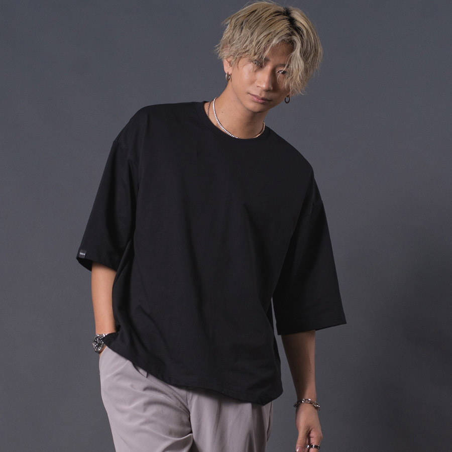 ドロップショルダーTシャツ メンズ シンプル オーバーサイズ 春 夏 秋 ホワイト グレー グリーン ピンク キャメル ブラック 白 緑 黒 M L XL REGIEVO レジエボ | REGIEVO | 06