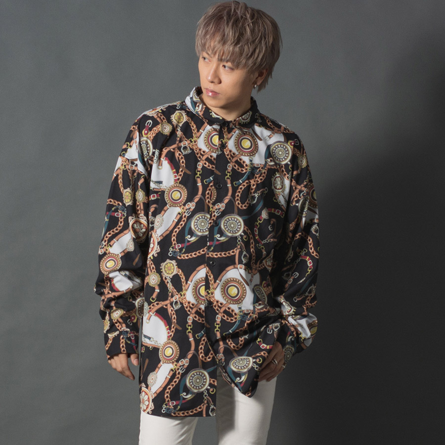 スカーフ柄オーバーシャツ | REGIEVO | 01