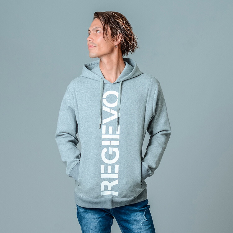 パーカー メンズ 春 秋 冬 白 黒 ホワイト グレー ブラック S M L XL 2L LL ロゴ プリント プルパーカー プルオーバー ストレッチ REGIEVO レジエボ 85512 | REGIEVO | 02