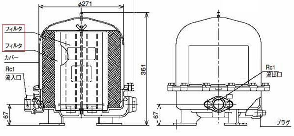 92％以上節約川本ポンプ 井戸水 浄水器 MRK2-25用 ろ過器 アクア