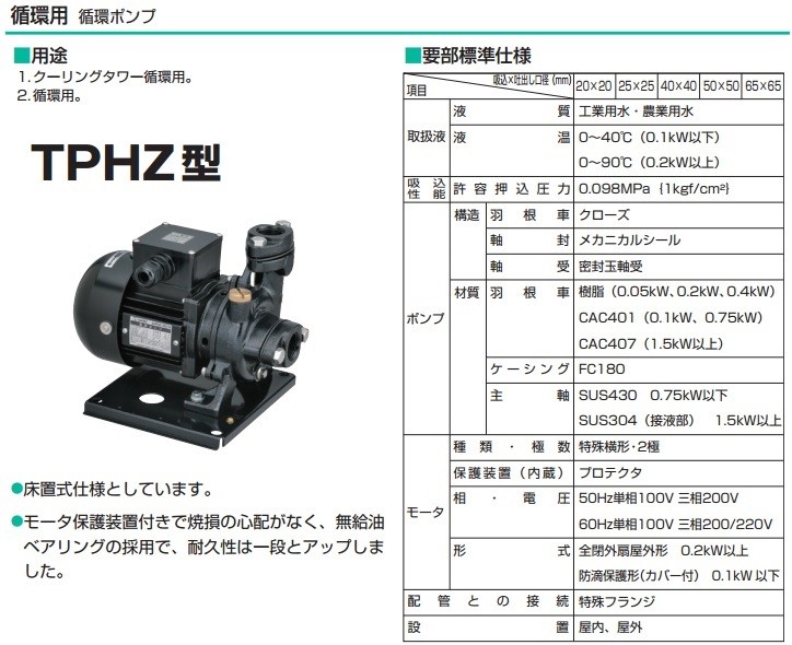 ツルミポンプ 循環ポンプ 65TPHZ-22023A-P 65TPHZ-22023B-P