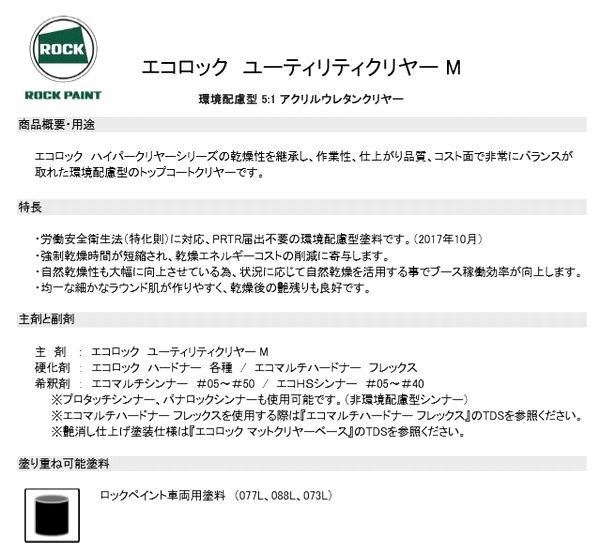 国際ブランド 自動車塗料 ロックペイント 149 5145 エコロック ユーティリティクリヤーm 主剤 16l 硬化剤別売 一斗缶サイズ Ss ペイント 通販 Paypayモール 新発 Www Ladislexia Net