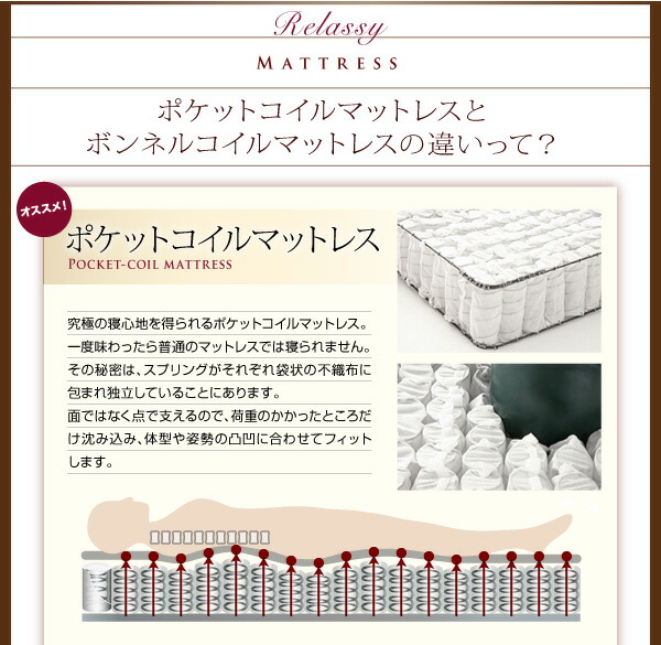 クッション・フラップテーブル付き収納ベッド ラテックス入り国産ポケットコイルマットレス付き ダブル_8