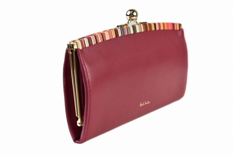 【新品】ポールスミス✨インセットクロスオーバーストライプ 長財布 ピンク かぶせ ポールスミス Paul Smith レディース 財布 クロスオーバー